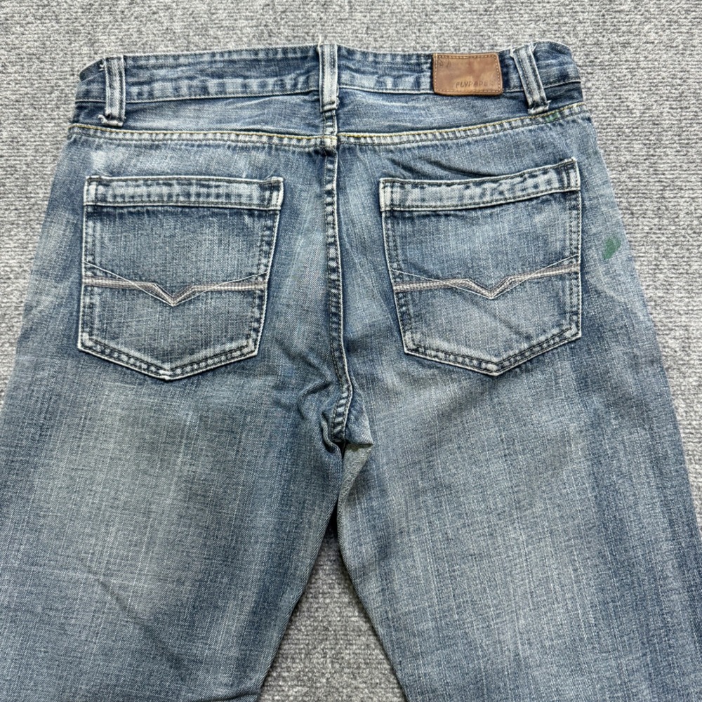 VTG Flypaper Bootcut Jeans Men's 31x30 Blue Light Washed Faded Distressed